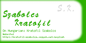 szabolcs kratofil business card